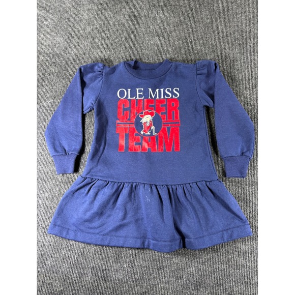 Rabbit Skins Other - Vintage Rabbit Skins Ole Miss Cheer Team Navy Blue Sweatshirt Dress Kids Size 3
